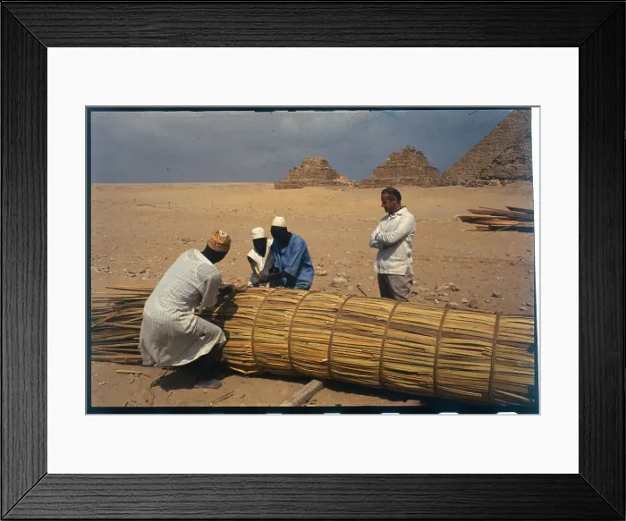 Framed Print : Norwegian Explorer Thor Heyerdahl Building Boats Framed Print : Norwegian Explorer Thor Heyerdahl Building Boats