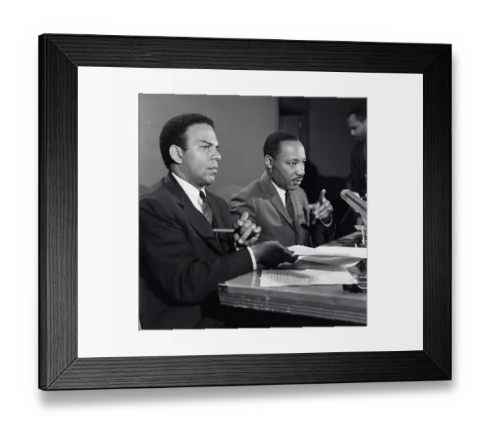Framed Print : Martin Luther King and Aide at Press Conference Framed Print : Martin Luther King and Aide at Press Conference