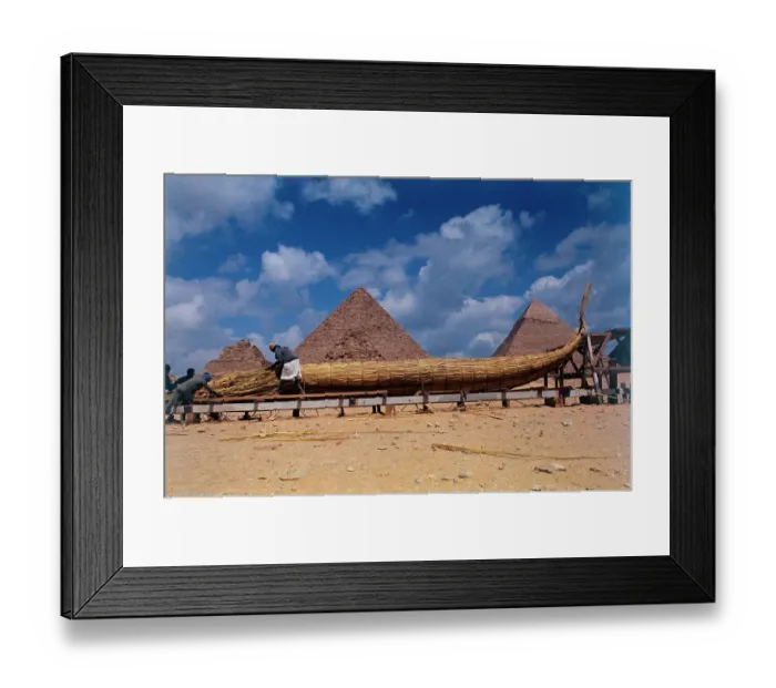 Framed Print : Norwegian Explorer Thor Heyerdahl Building Boats Framed Print : Norwegian Explorer Thor Heyerdahl Building Boats