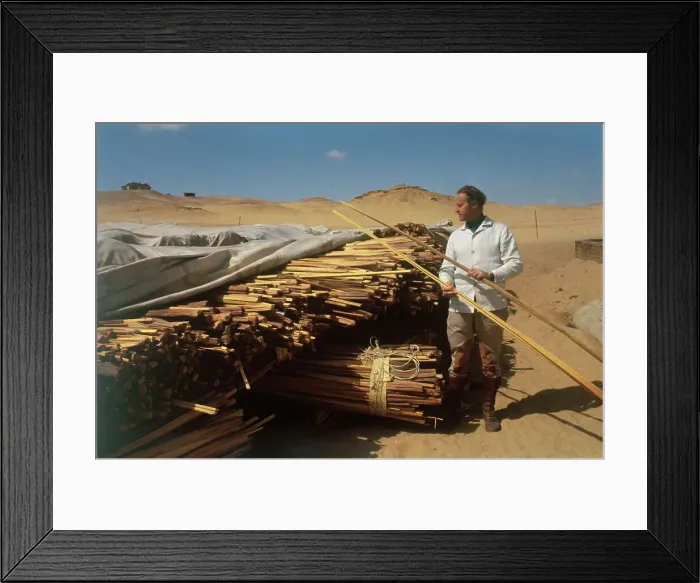 Framed Print : Norwegian Explorer Thor Heyerdahl Building Boats Framed Print : Norwegian Explorer Thor Heyerdahl Building Boats