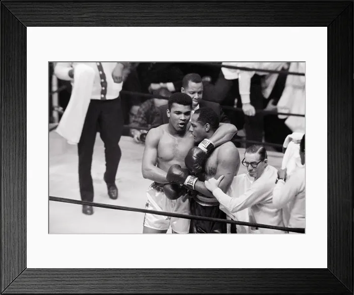Framed Print : Cassius Clay with Arm Around Zora Folley Framed Print : Cassius Clay with Arm Around Zora Folley