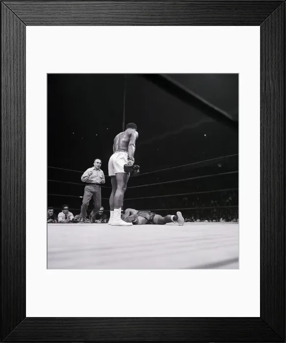 Framed Print : Cassius Clay Over Fallen Zora Folley Framed Print : Cassius Clay Over Fallen Zora Folley