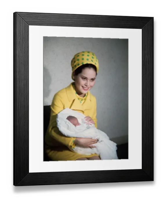 Framed Print : Ratna Sari Dewi Sukarno And Baby Daughter