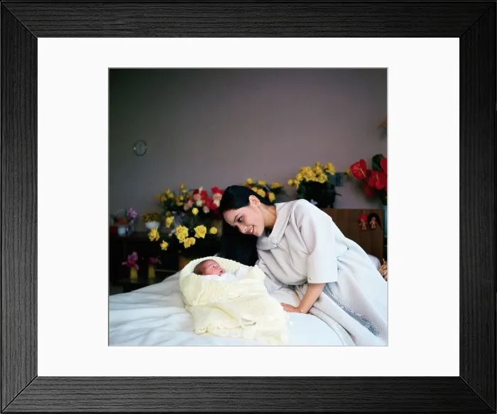 Framed Print : Dewi Sukarno Admiring Her Infant Framed Print : Dewi Sukarno Admiring Her Infant