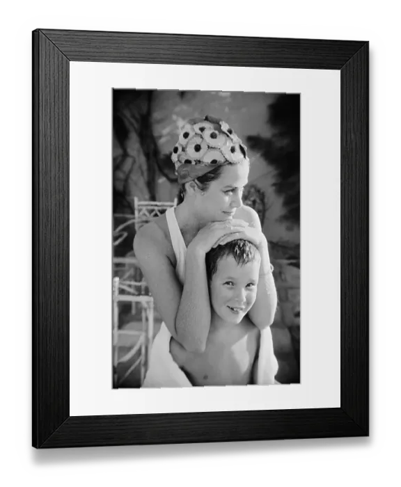 Framed Print : Princess Grace with Son Prince Albert Framed Print : Princess Grace with Son Prince Albert