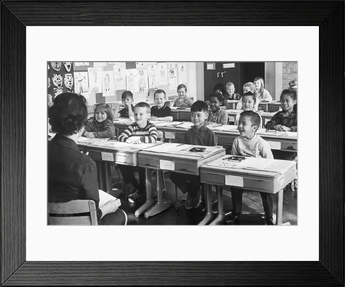 Framed Print : Diverse First Grade Classroom Framed Print : Diverse First Grade Classroom