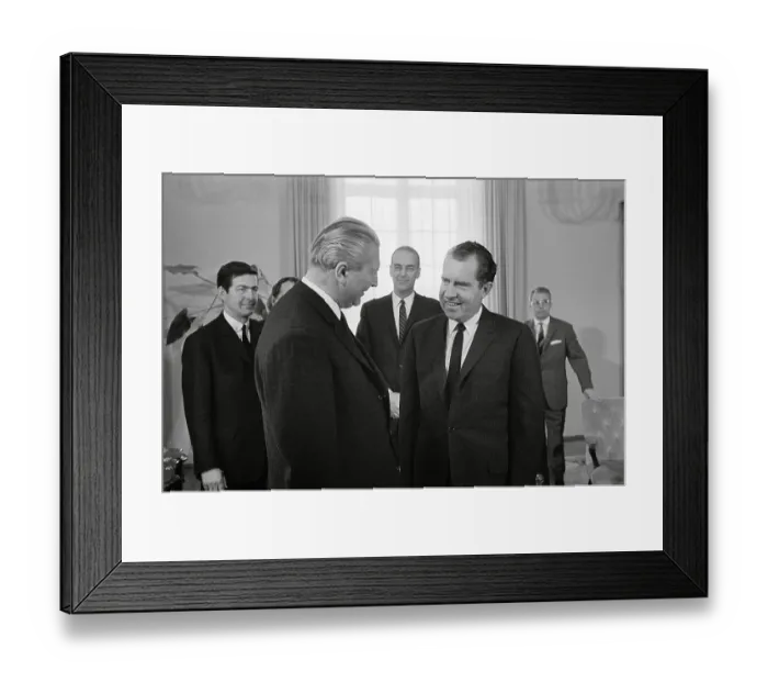 Framed Print : Chancellor Kurt George Kiesinger Conversing with Richard Nixon Framed Print : Chancellor Kurt George Kiesinger Conversing with Richard Nixon