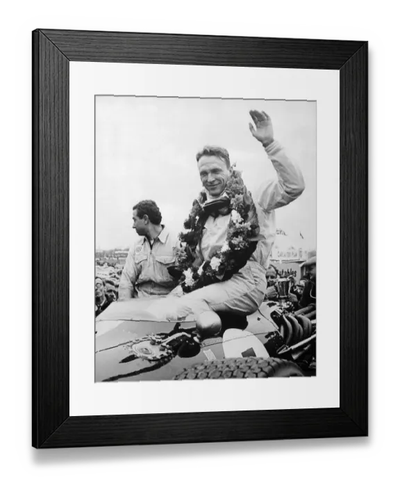 Framed Print : Dan Gurney Waving to Fans Framed Print : Dan Gurney Waving to Fans