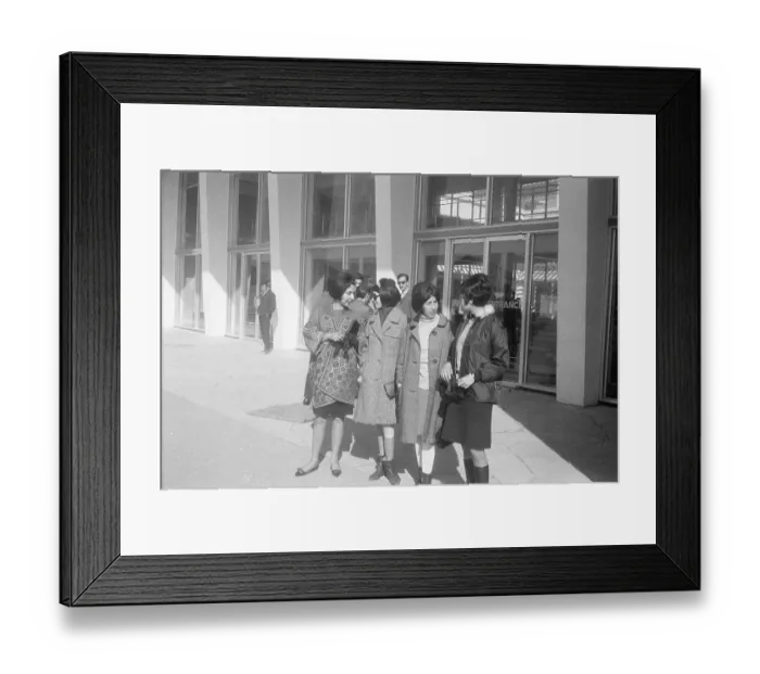 Framed Print : Afghani Girls at Airport in Western Dress Framed Print : Afghani Girls at Airport in Western Dress