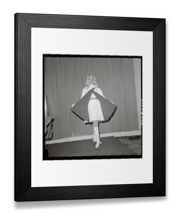 Framed Print : Woman Modeling Stewardess Outfit Framed Print : Woman Modeling Stewardess Outfit