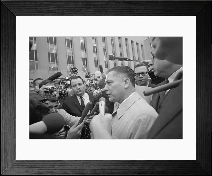 Framed Print : Jimmy Hoffa Speaking to Newsmen Framed Print : Jimmy Hoffa Speaking to Newsmen
