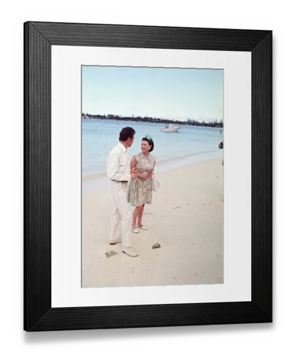 Framed Print : Princes Margaret and Lord Snowdon at the Beach Framed Print : Princes Margaret and Lord Snowdon at the Beach
