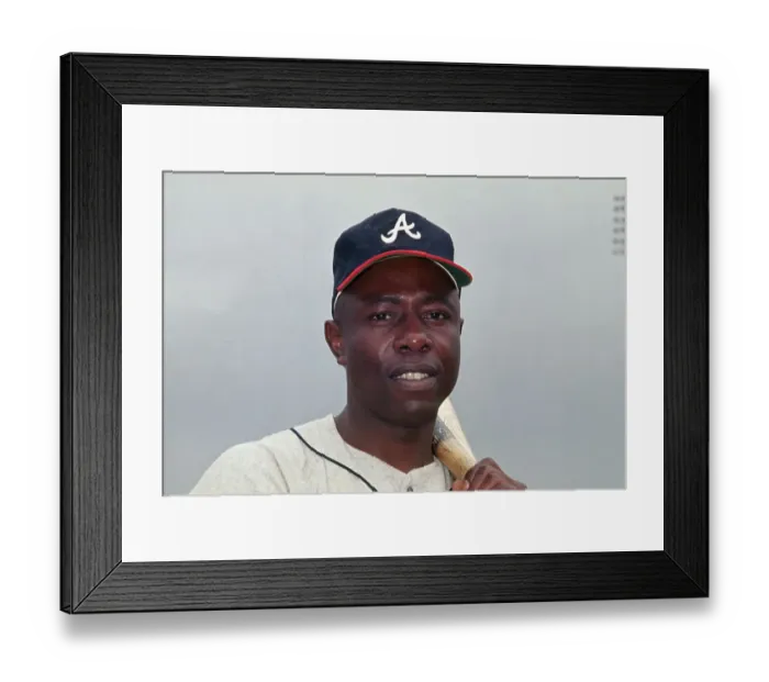 Framed Print : Atlanta Braves Outfielder Hank Aaron Holding Bat Framed Print : Atlanta Braves Outfielder Hank Aaron Holding Bat