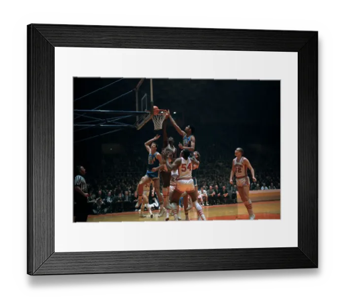 Framed Print : Basketball Great Lew Alcindor Going up for Slam Dunk
