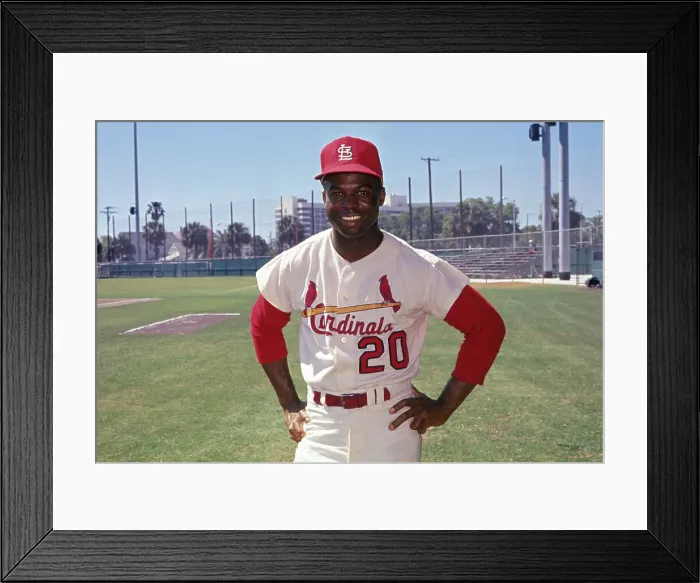 Framed Print : Lou Brock in Posing in Baseball Uniform Framed Print : Lou Brock in Posing in Baseball Uniform
