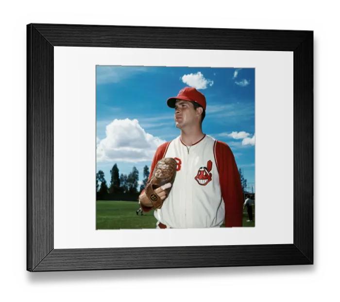 Framed Print : Sam McDowell Posing in Uniform and Holding Baseball Mitt Framed Print : Sam McDowell Posing in Uniform and Holding Baseball Mitt