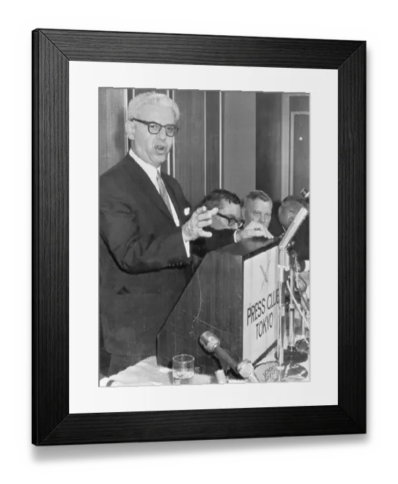 Framed Print : Arthur Goldberg Speaks in Tokyo