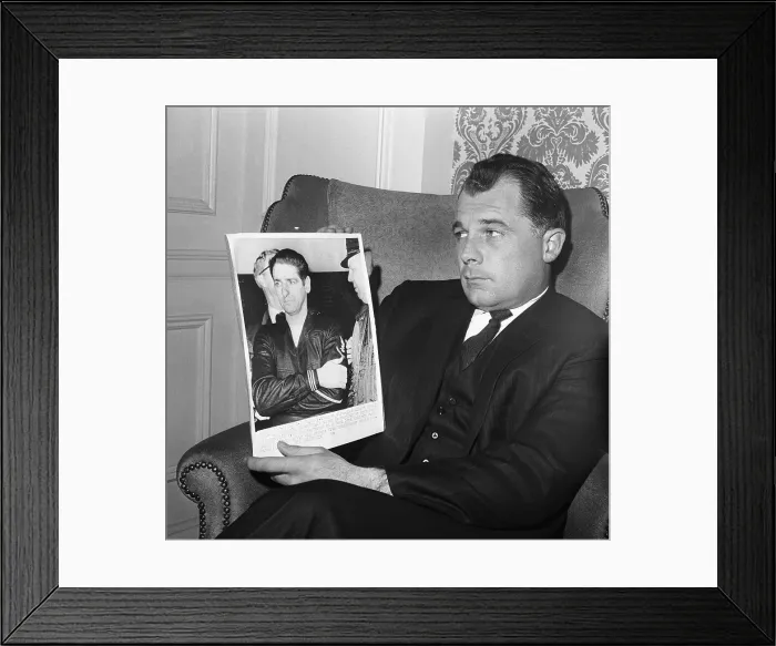 Framed Print : F. Lee Bailey Holding Photo of Boston Strangler Framed Print : F. Lee Bailey Holding Photo of Boston Strangler