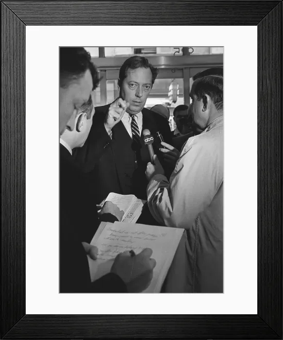 Framed Print : Jim Garrison Speaking with Media Framed Print : Jim Garrison Speaking with Media