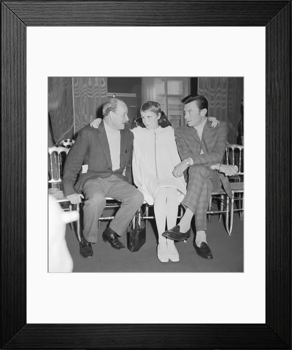 Framed Print : Mia Farrow with One Arm on Shoulder of Anthony Mann Framed Print : Mia Farrow with One Arm on Shoulder of Anthony Mann