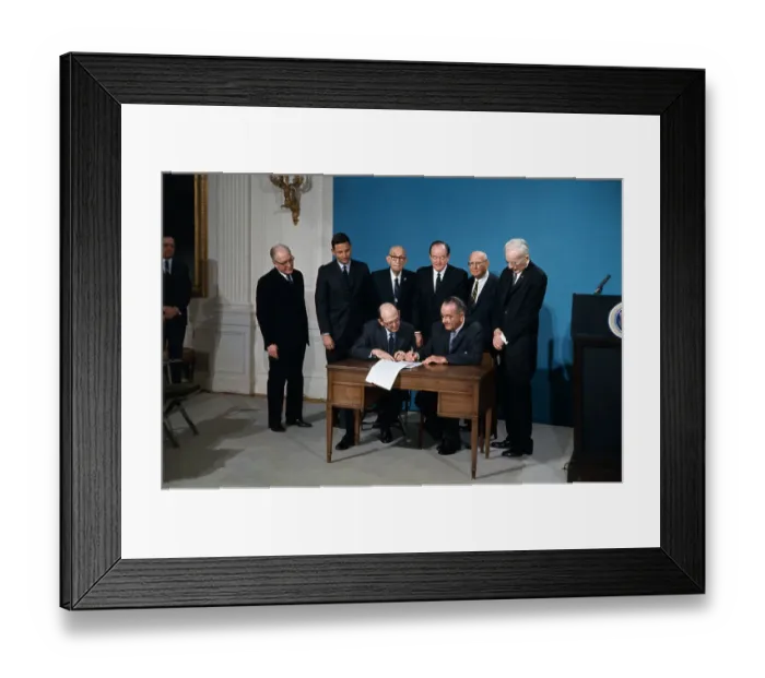 Framed Print : President Johnson and Officials Ratifying Amendment Framed Print : President Johnson and Officials Ratifying Amendment