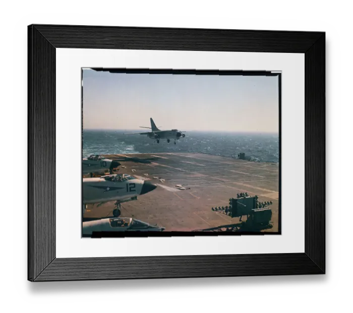 Framed Print : Bomber Landing on a Carrier