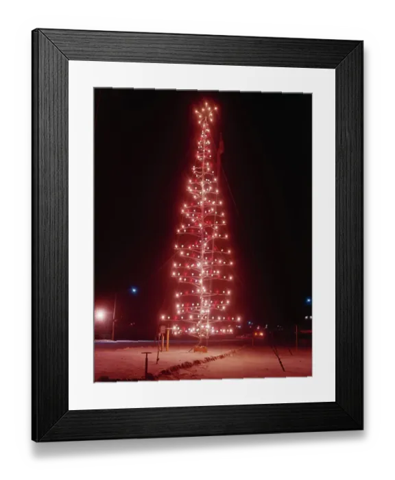 Framed Print : View of Christmas Tree Made of Metal Pipes Framed Print : View of Christmas Tree Made of Metal Pipes