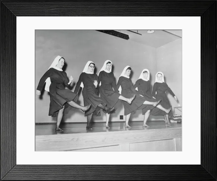 Framed Print : Nuns Practicing a Dance for Benefit Show Framed Print : Nuns Practicing a Dance for Benefit Show