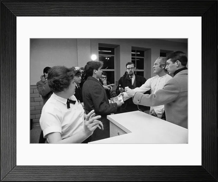Framed Print : Timothy Leary Walking Through Turnstile in Canada Framed Print : Timothy Leary Walking Through Turnstile in Canada