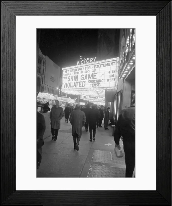 Framed Print : Sidewalk with Marquee For Sex Movies Framed Print : Sidewalk with Marquee For Sex Movies