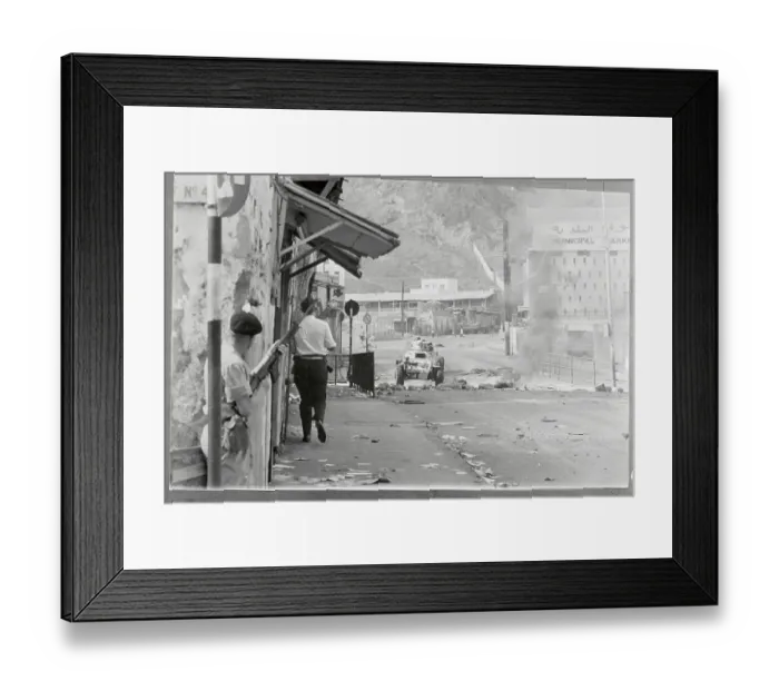 Framed Print : Soldier and Armored Vehicle Patrolling Aden Framed Print : Soldier and Armored Vehicle Patrolling Aden