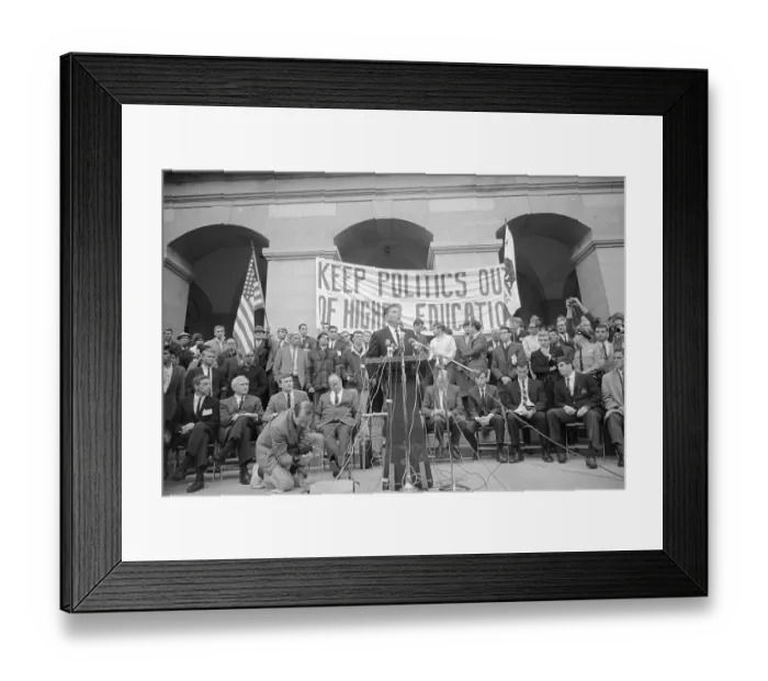 Framed Print : Ronald Reagan Speaking to Demonstrators Framed Print : Ronald Reagan Speaking to Demonstrators