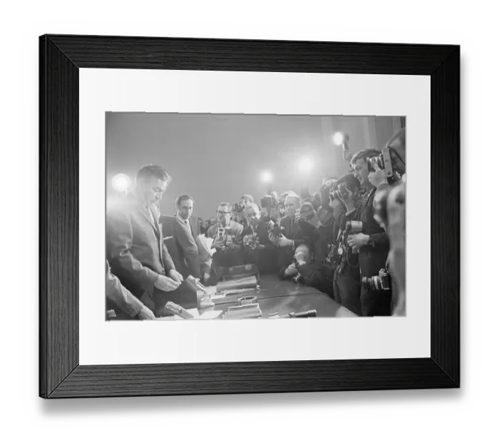 Framed Print : Adam Clayton Powell Facing Lots of Photographers Framed Print : Adam Clayton Powell Facing Lots of Photographers