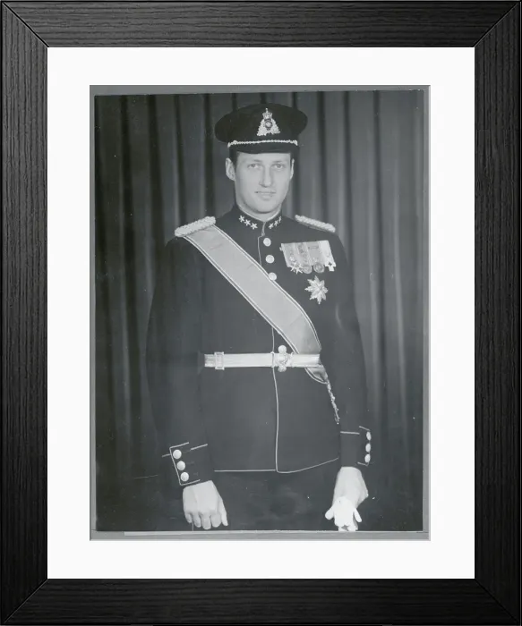 Framed Print : Prince Harald Smiling in Uniform Framed Print : Prince Harald Smiling in Uniform