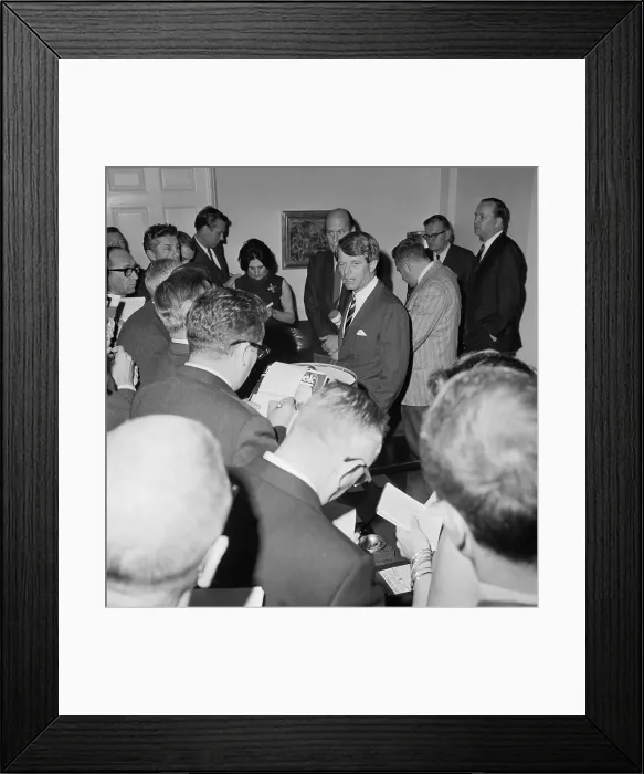 Framed Print : Robert F. Kennedy Attending Meeting With Lyndon B. Johnson Framed Print : Robert F. Kennedy Attending Meeting With Lyndon B. Johnson