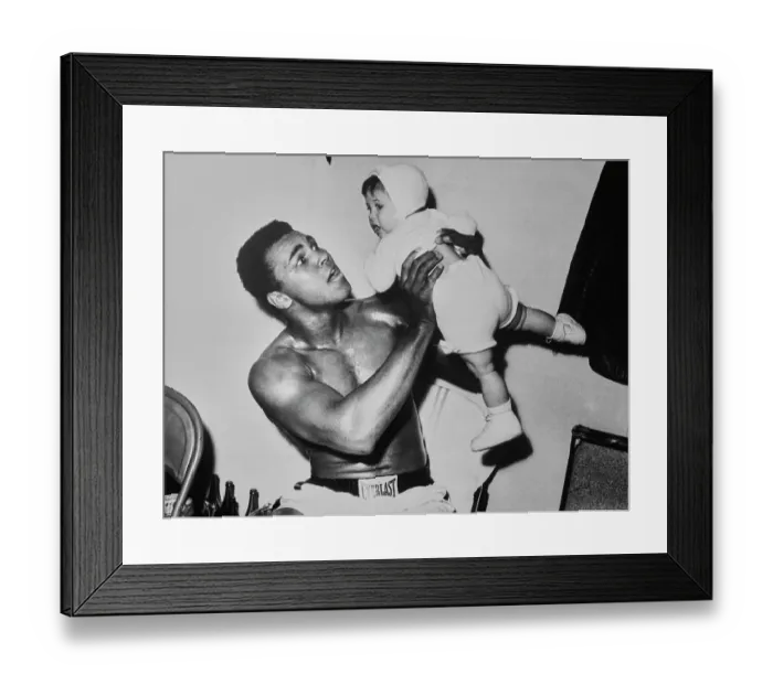Framed Print : Muhammad Ali And Toddler Framed Print : Muhammad Ali And Toddler
