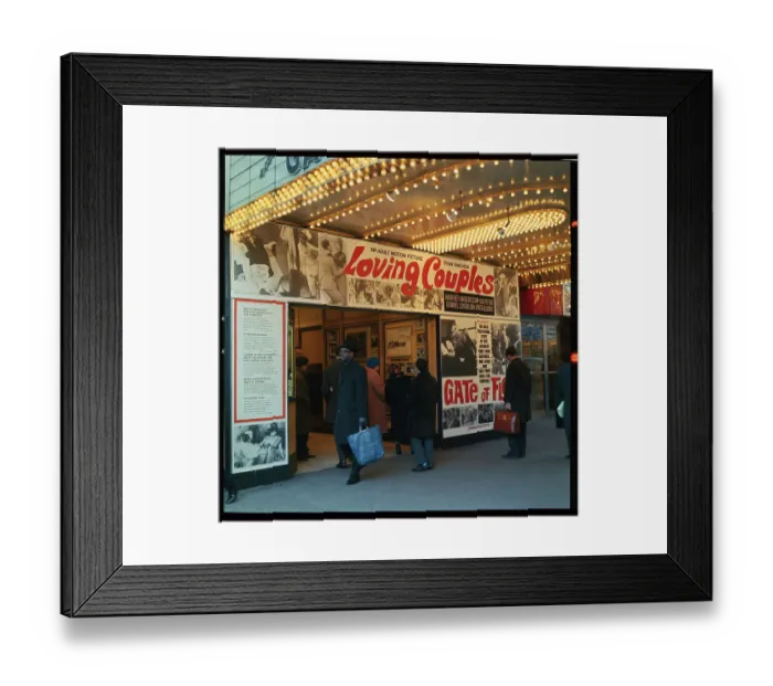 Framed Print : Exterior View of Movie Theater Entrance Framed Print : Exterior View of Movie Theater Entrance