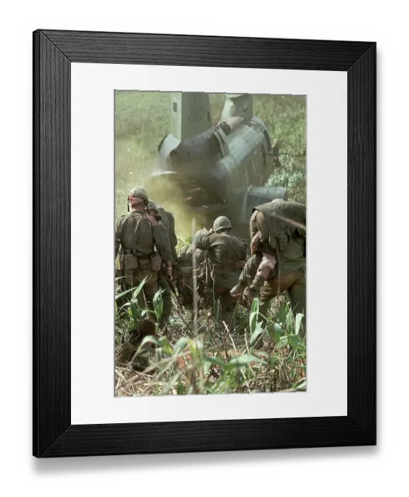 Framed Print : Wounded US Marines Prepare to Evacuate