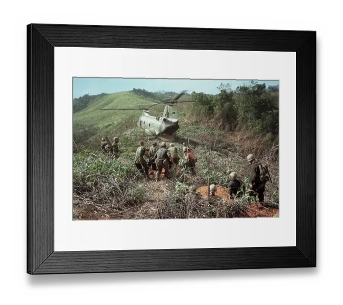 Framed Print : Wounded US Marines Evacuating Battle