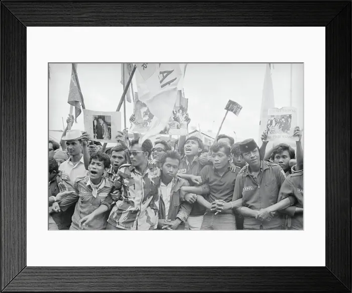 Framed Print : Students Demonstrating with Banners Framed Print : Students Demonstrating with Banners