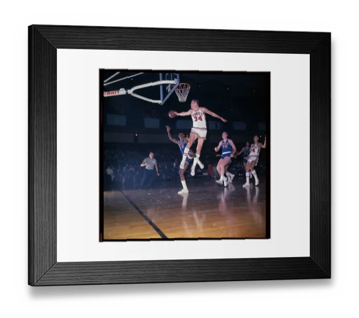 Framed Print : Gene Tormohlen Blocking Shot in Fused Basketball Game Framed Print : Gene Tormohlen Blocking Shot in Fused Basketball Game