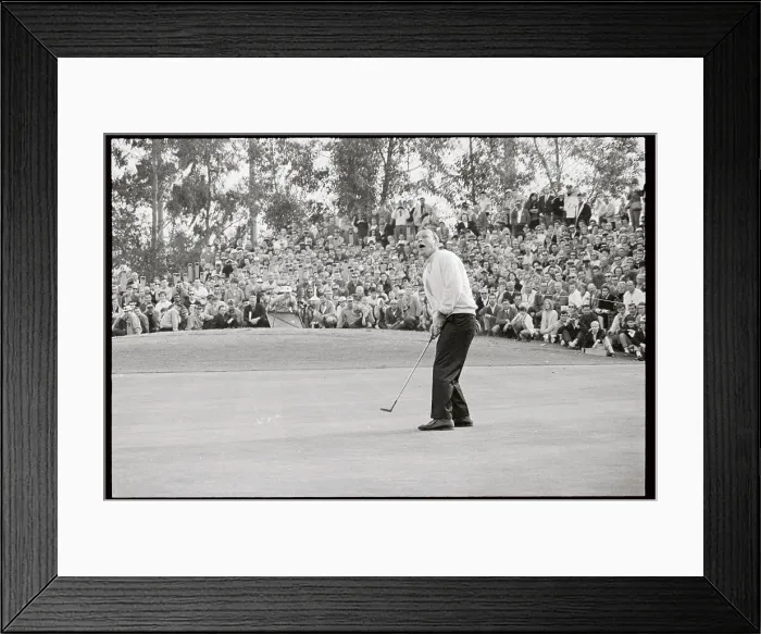 Framed Print : Arnold Palmer in Position to Putt Golf Ball Framed Print : Arnold Palmer in Position to Putt Golf Ball