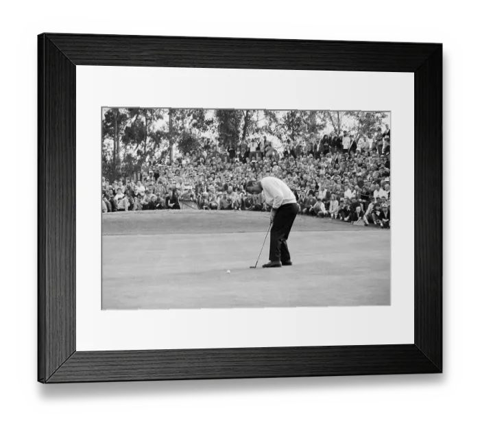 Framed Print : Arnold Palmer in Position to Putt Golf Ball Framed Print : Arnold Palmer in Position to Putt Golf Ball
