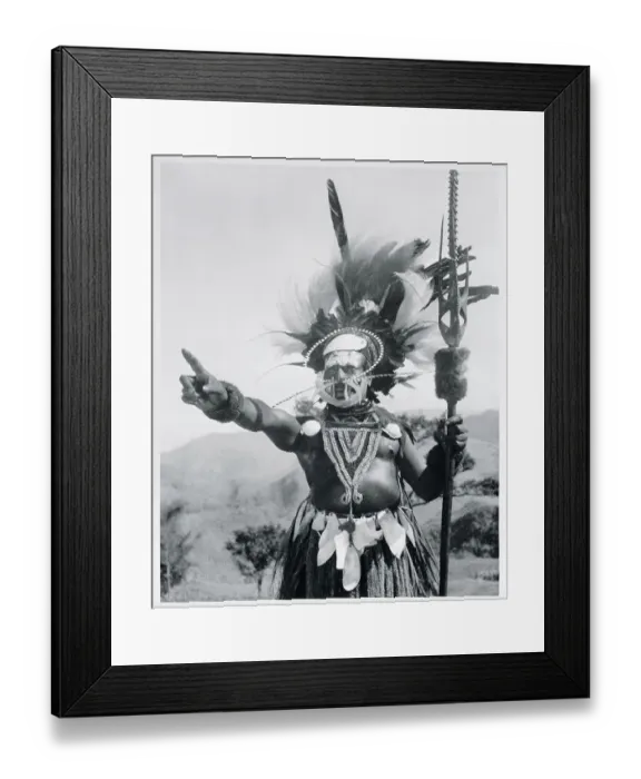 Framed Print : New Guinea Chief in Honorary Costume Framed Print : New Guinea Chief in Honorary Costume