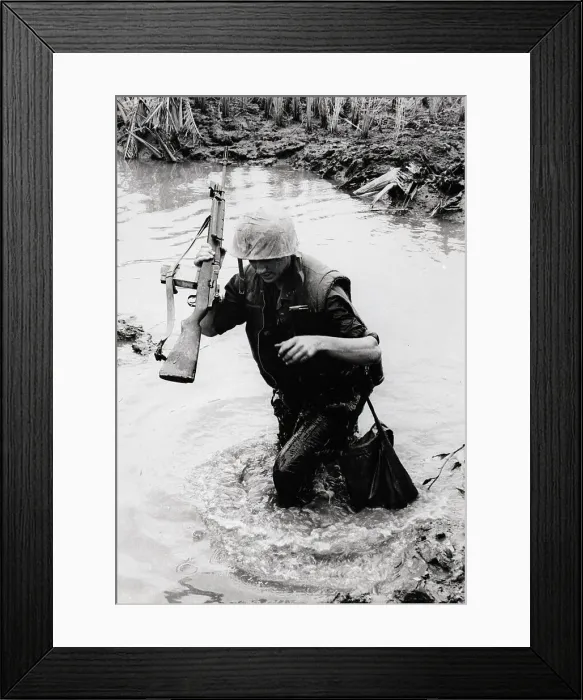 Framed Print : Us Marine Sloshing Through Water Framed Print : Us Marine Sloshing Through Water