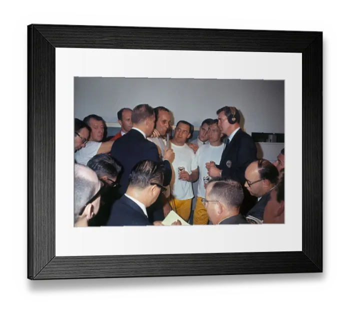 Framed Print : Green Bay Packers Teammates Speaking to Newsmen Framed Print : Green Bay Packers Teammates Speaking to Newsmen