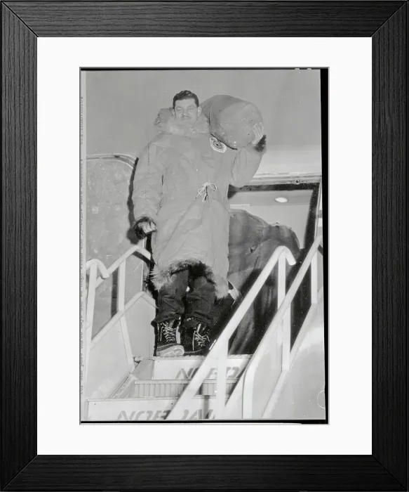 Framed Print : Ralph S. Plaisted with Baggage for Expedition Framed Print : Ralph S. Plaisted with Baggage for Expedition