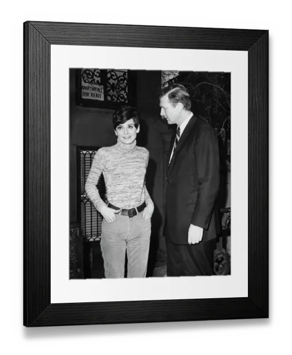 Framed Print : Audrey Hepburn with New York Mayor John Lindsay