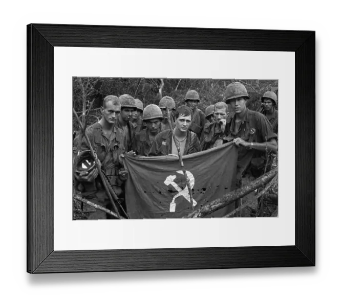 Framed Print : US Soldiers Displaying People's Labor Party Flag Framed Print : US Soldiers Displaying People's Labor Party Flag