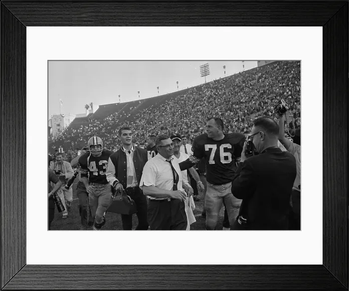 Framed Print : Vince Lombardi Celebrating Win Framed Print : Vince Lombardi Celebrating Win